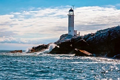 Backlit White Island (Isles of Shoals) Light in New Hampshire